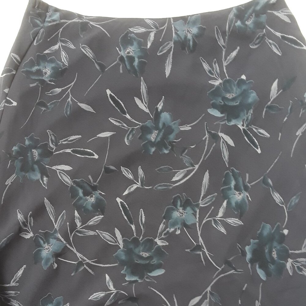 Express vintage A-line skirt navy blue with floral print size L
